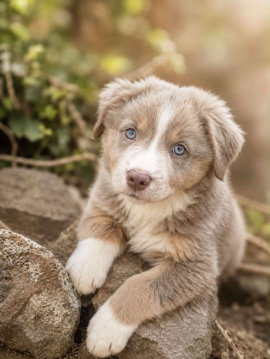 Welpe mit blauem Blick